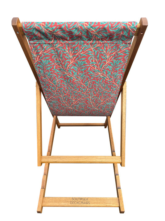 Deckchair in William Morris "Festive Willow Bough" Printed Canvas