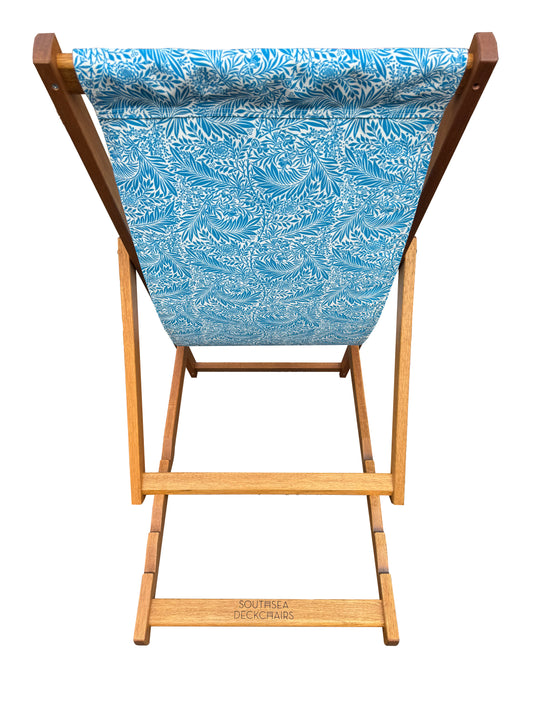 Deckchair in William Morris Blue "Larkspur" Printed Canvas