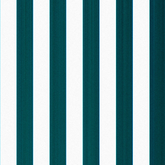 By the Metre (43cm wide) hemmed at the sides - Block Stripe, Green/White, Printed Cotton