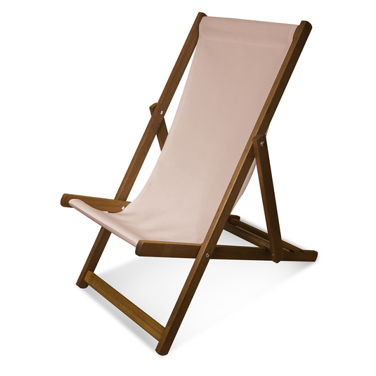 Champagne Pink Deckchair - Pastel Taupe