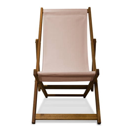 Champagne Pink Deckchair - Pastel Taupe