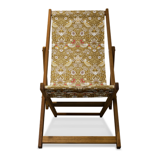 William Morris Deckchair - Strawberry Thief in Gold