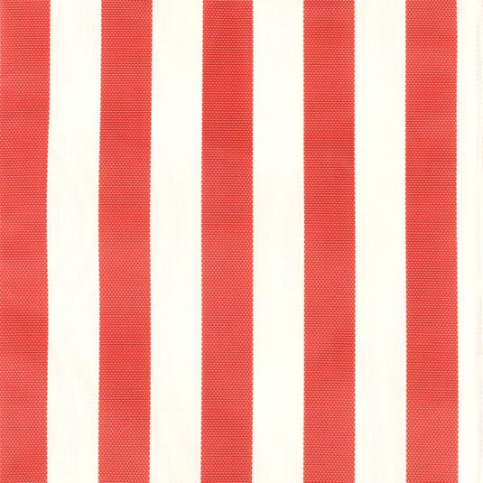 By the Metre (43cm wide) hemmed at the sides - Block Stripe, Red/White, Textilene