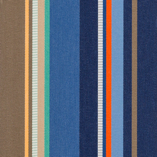 Universal Replacement Deckchair Sling Kit with Brass Tacks in Multi Stripe WC83 Woven Cotton