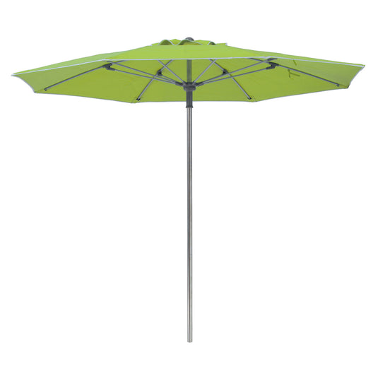 Green patio umbrella on a white background