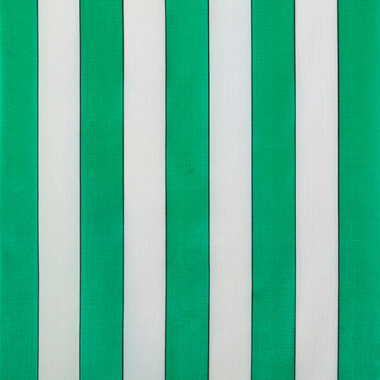 By the Metre (43cm wide) hemmed at the sides - Block Stripe, Green/White, Polyethylene