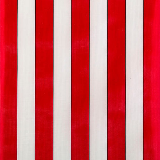 By the Metre (43cm wide) hemmed at the sides - Block Stripe, Red/White, Polyethylene