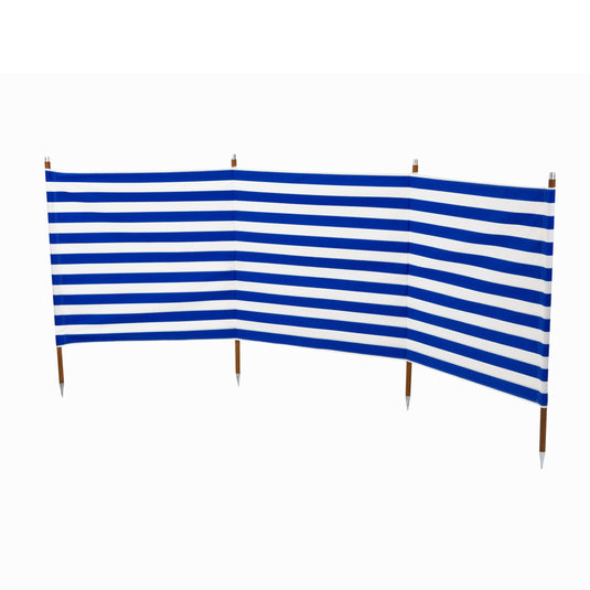 Beach Windbreak for Camping in Blue/White Block Stripe Standard - Seconds