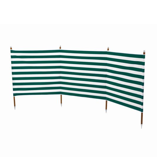 Beach Windbreak for Camping in Green/White Block Stripe (Standard/Large)
