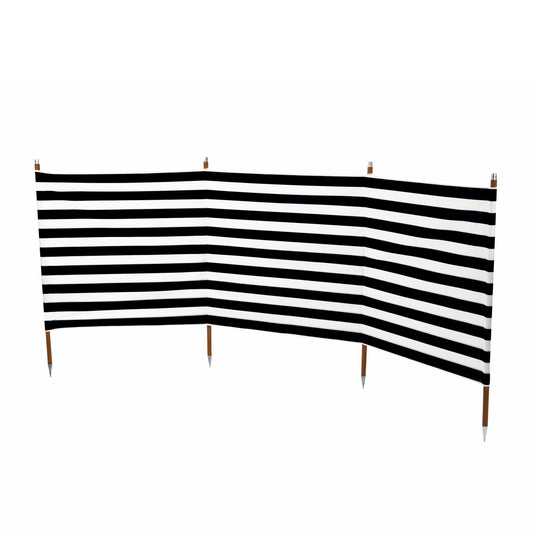 Beach Windbreak for Camping in Black/White Block Stripe (Standard/Large)