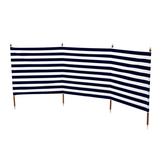 Beach Windbreak for Camping in Navy/White Block Stripe (Standard/Large)
