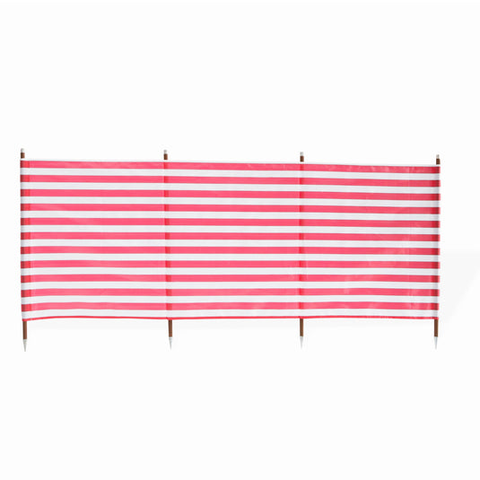 Beach Windbreak for Camping in Red/White Block Stripe (Standard/Large)