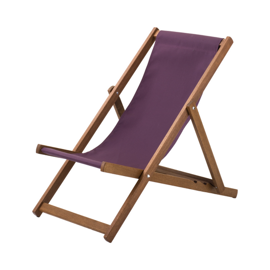 Purple Deck Chair in Plain Acrylic - Hard Wood Frame - Standard Deckchair
