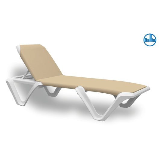 Eva Pro Sun Lounger - White Frame - Plain, Natural, 100% Polypropylene Resin