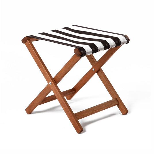 Sturdy Stool - Block Stripe, Black/White, Cotton