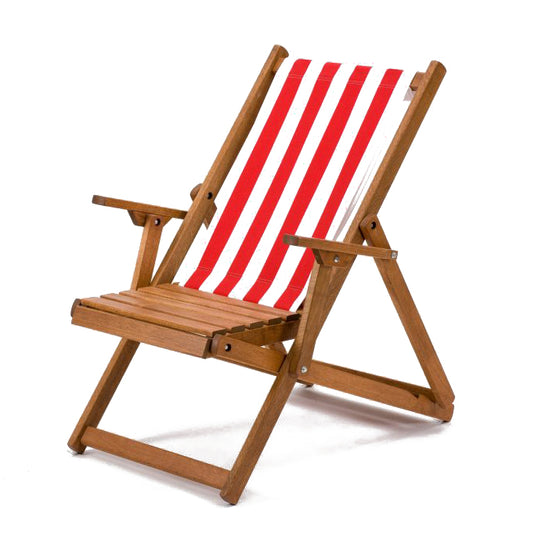 Easy Chair in Red & White Stripe Acrylic