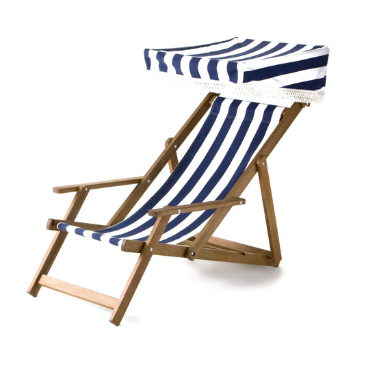 Edwardian Deckchair - Block Stripe, Navy/White, Cotton