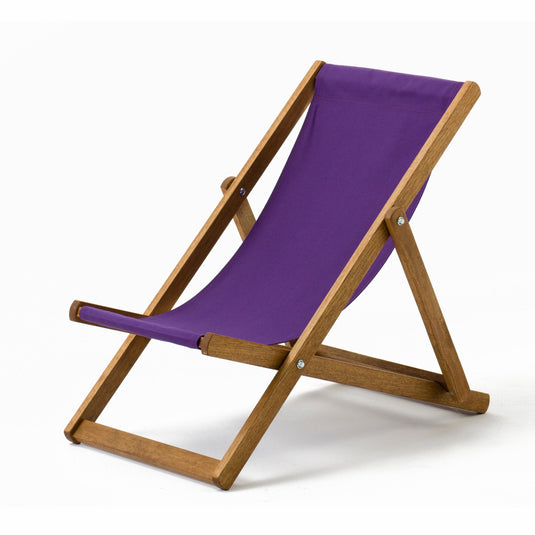 Purple Deck Chair in Plain Acrylic - Hard Wood Frame - Junior Deckchair