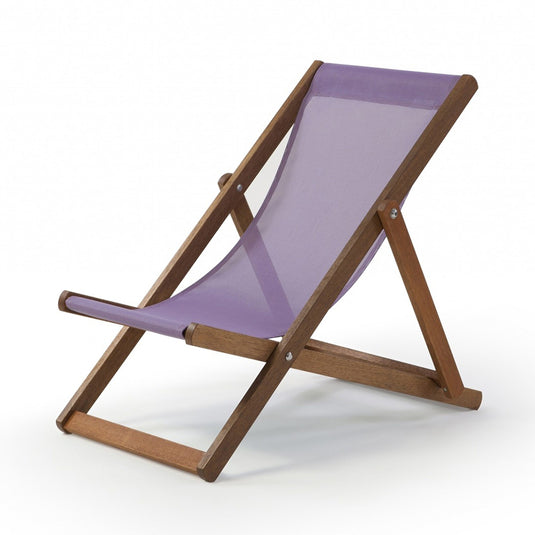 Lilac Deck Chair in Plain Batyline - Hard Wood Frame - Junior Deckchair