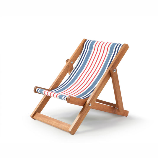 Multi-Coloured Deck Chair in Multi Stripe Acrylic - Hard Wood Frame - Child's Deckchair