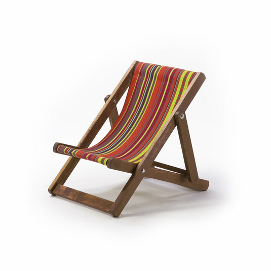 Multi-Coloured Deck Chair in Multi Stripe Cotton - Hard Wood Frame - Child's Deckchair