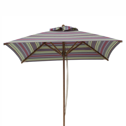 Square Southsea Parasol - Multi Stripe, AC06, Acrylic