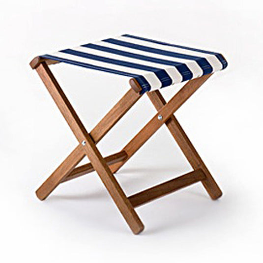 Sturdy Stool - Block Stripe, Navy/White, Acrylic
