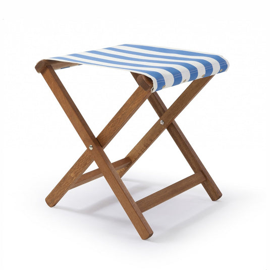 Sturdy Stool - Block Stripe, Blue/White, Textilene
