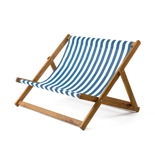 The Double - Block Stripe, Blue/White, Textilene