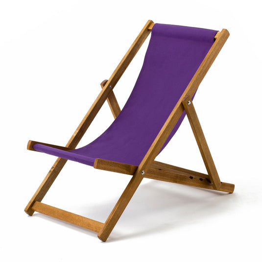 Purple Deck Chair in Plain Acrylic - Hard Wood Frame - Standard Deckchair