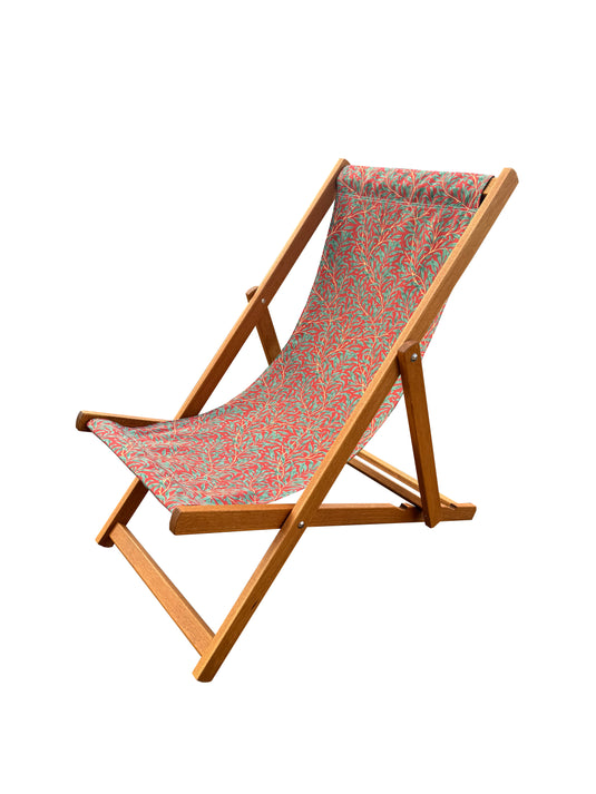 Deckchair in William Morris "Festive Willow Bough"  Printed Canvas