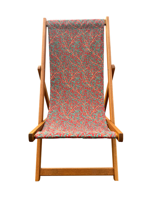 Deckchair in William Morris "Festive Willow Bough"  Printed Canvas