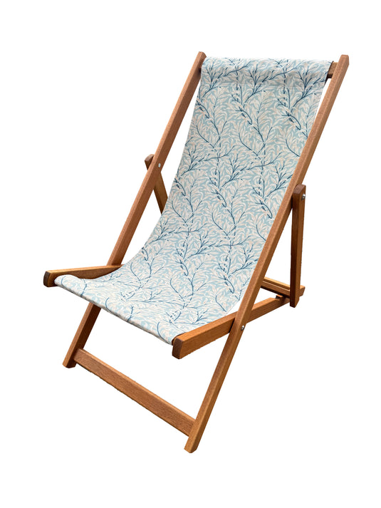 William Morris "Bough" Deckchair in Cream & Sage