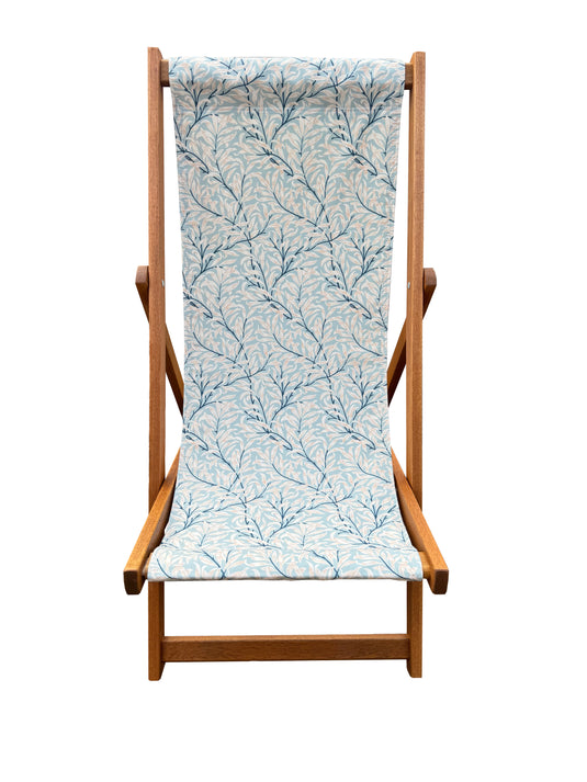 William Morris "Bough" Deckchair in Cream & Sage