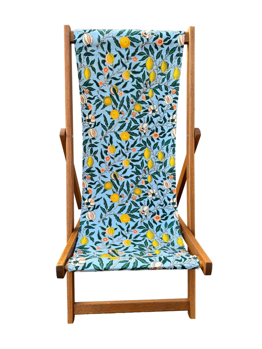 William Morris "Pale Blue Fruit Print" Deckchair