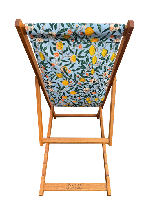 William Morris "Pale Blue Fruit Print" Deckchair