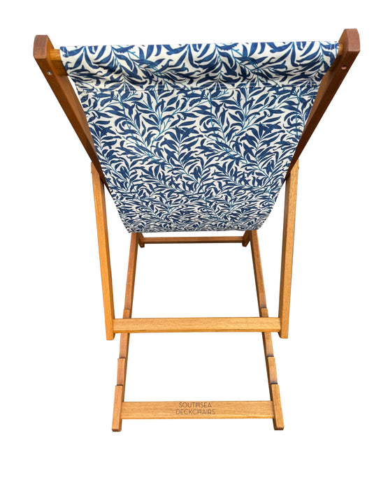 William Morris "Bough" Deckchair in Navy & White