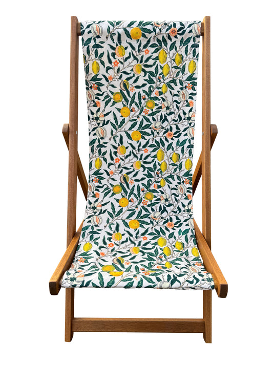 William Morris "Yellow Fruit Print" Deckchair