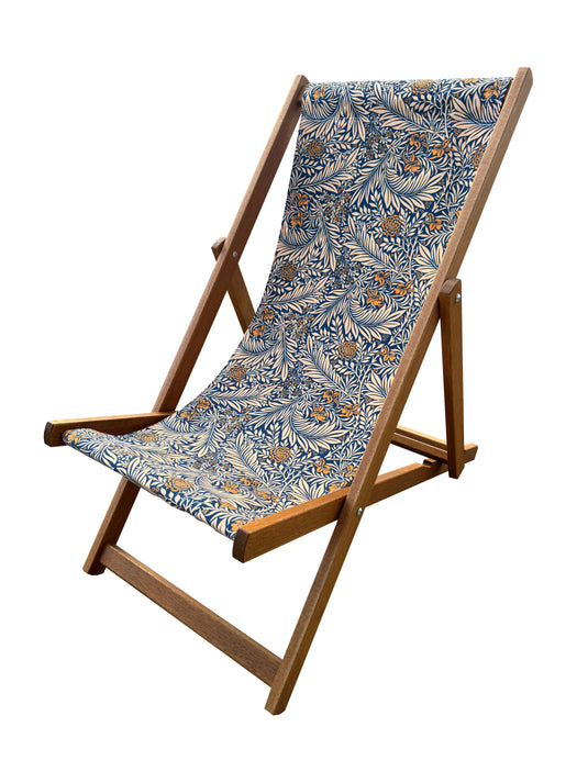 Deckchair in William Morris "Vintage Larkspur"  Printed Canvas
