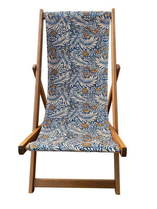 Deckchair in William Morris "Vintage Larkspur"  Printed Canvas