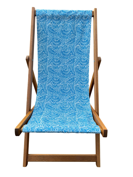 Deckchair in William Morris Blue "Larkspur"  Printed Canvas