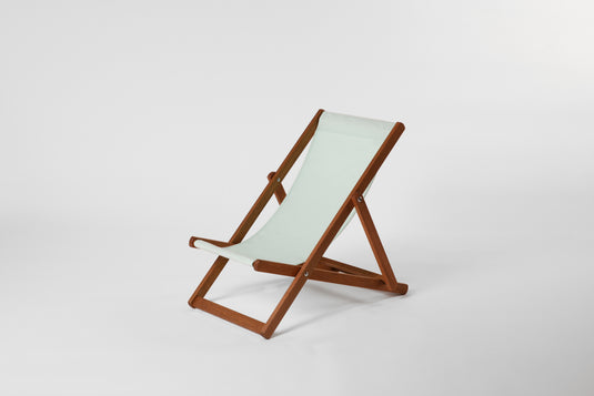 Mint Deck Chair in Plain Cotton - Hard Wood Frame - Junior Deckchair
