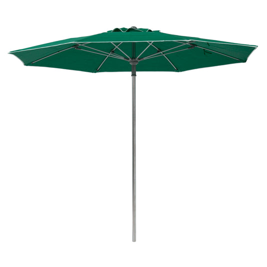Green patio umbrella on a white background