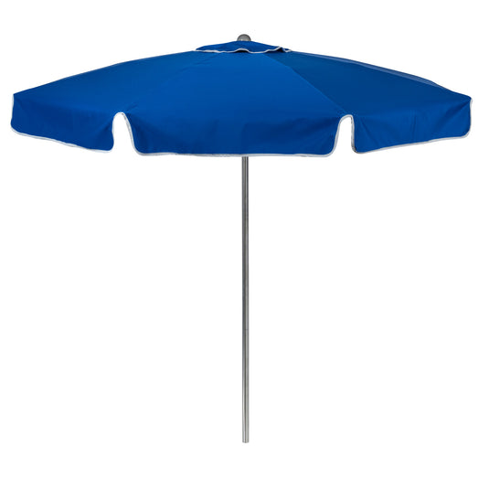 Blue patio umbrella on a white background