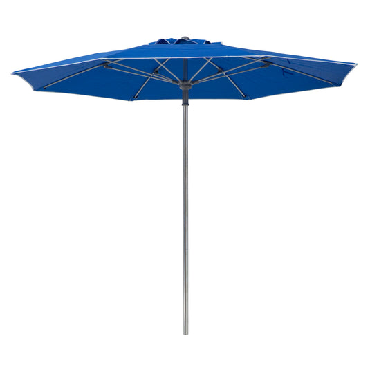 Blue patio umbrella on a white background