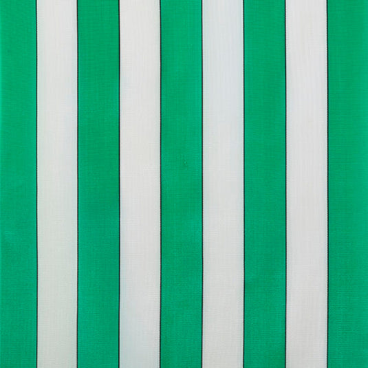 By the Metre (145cm wide) - Block Stripe, Green/White, Polyethylene