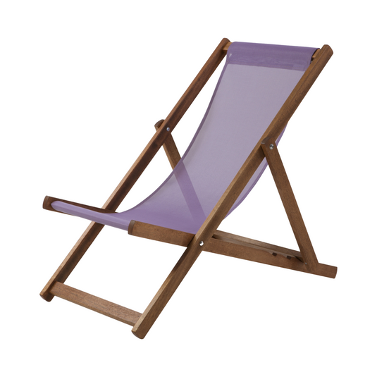 Purple Deck Chair in Plain Batyline - Hard Wood Frame - Standard Deckchair