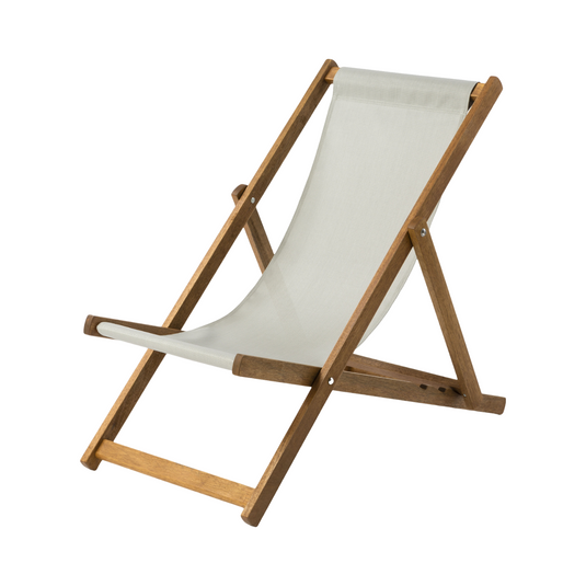 Dove Deck Chair in Plain Textilene - Hard Wood Frame - Standard Deckchair