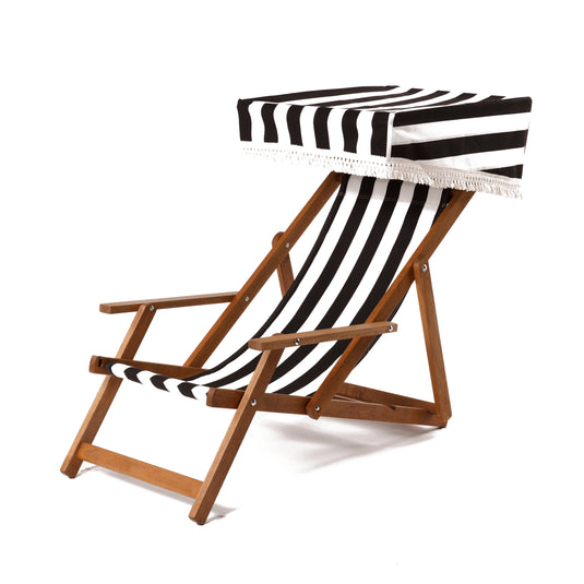 Edwardian Deckchair - Block Stripe, Black/White, Cotton