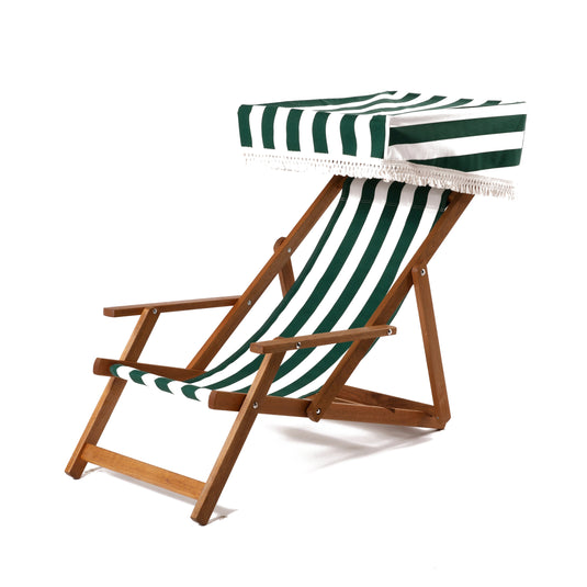 Edwardian Deckchair - Block Stripe, Green/White, Cotton